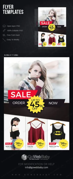 Flyer templates - Clothing sale for website marketing