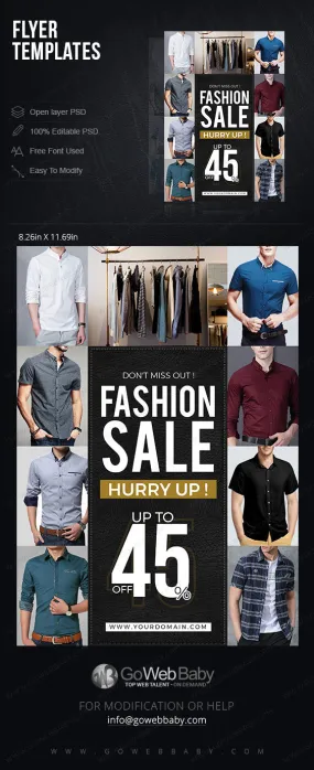 Flyer templates - Men's Fashion for website marketing