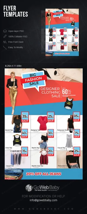Flyer templates - Women's clothing for website marketing