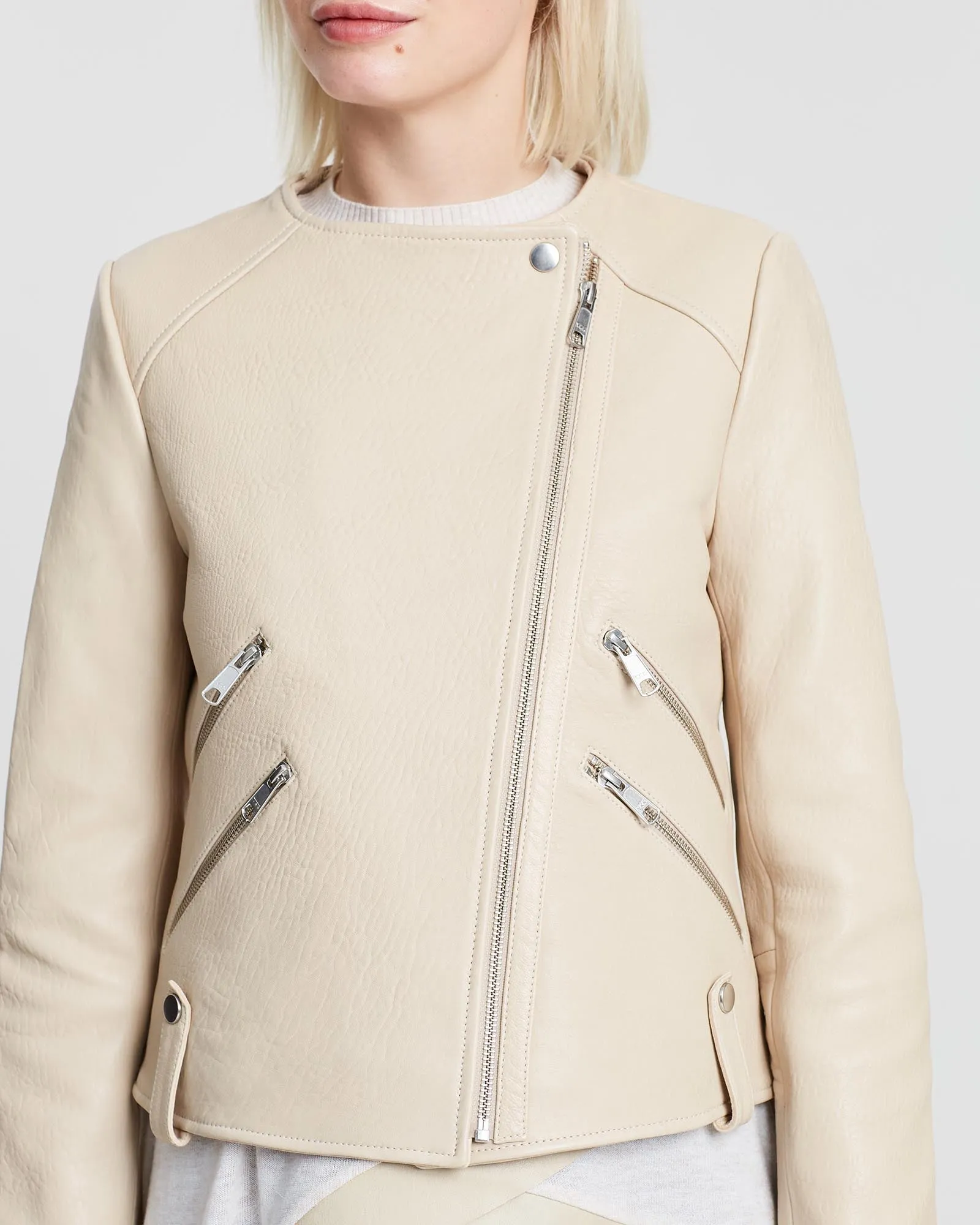 Fulton Leather Jacket - Almond