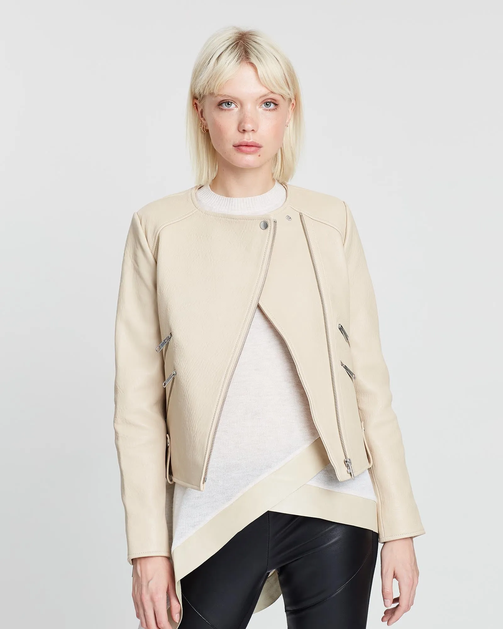 Fulton Leather Jacket - Almond
