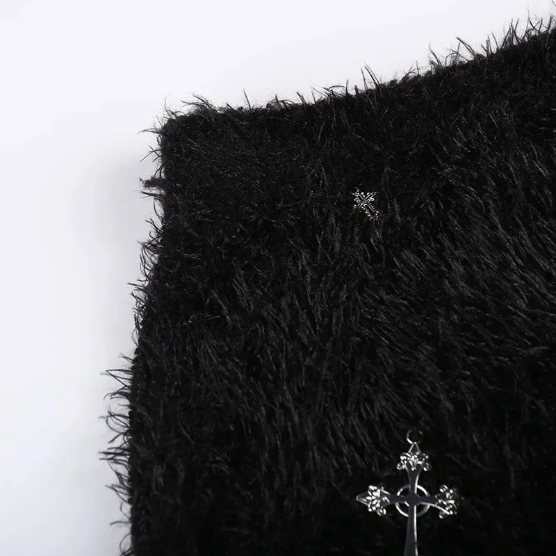 Fuzzy Feels Fringe Mini Skirt
