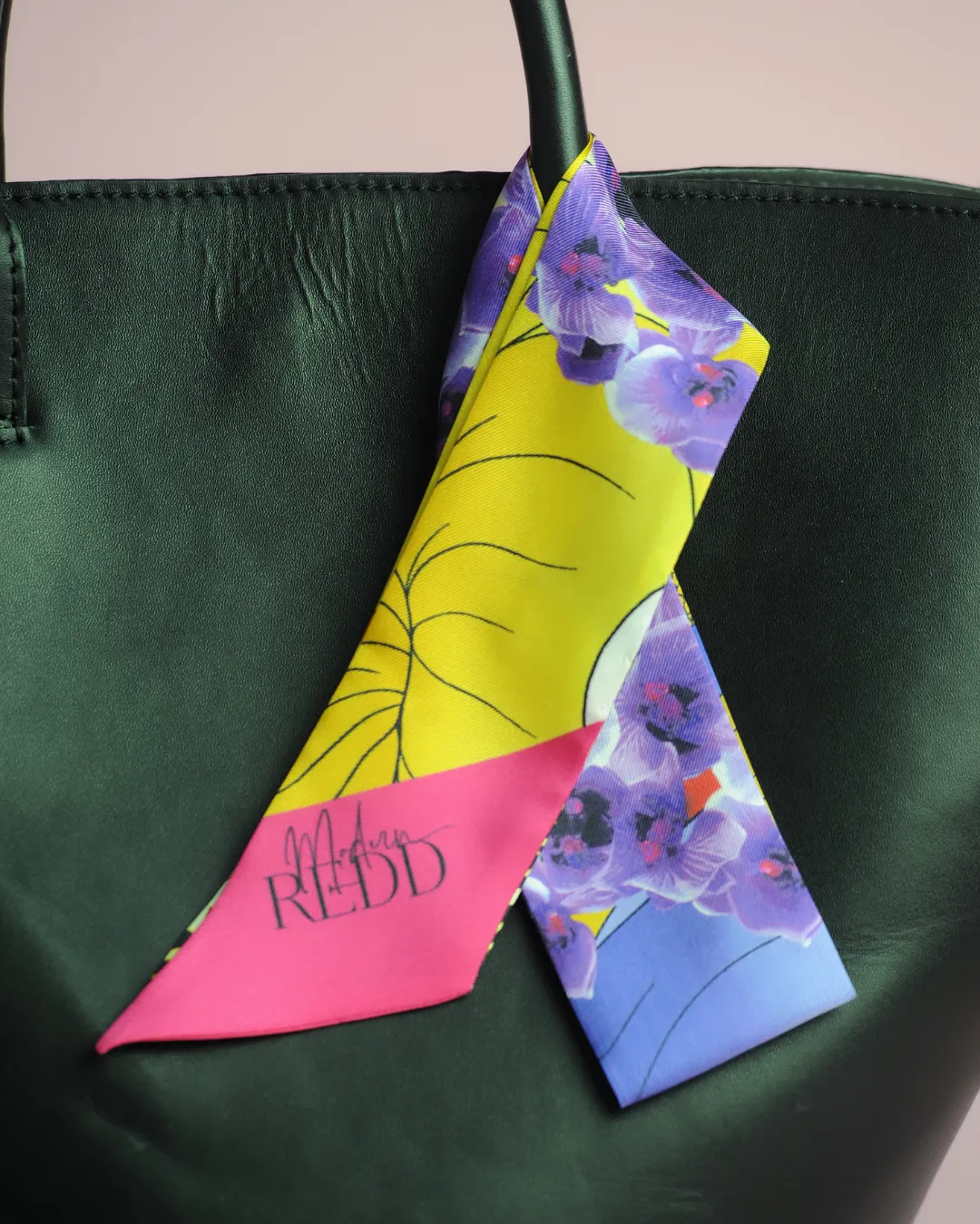 Haute Redd Flowers & Animal Print Silk Twilly Scarf