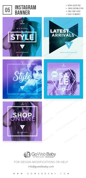 Instagram Ad Banners - Fashion Sale For Website Marketing