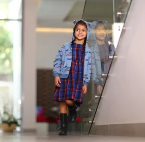 Isa Plaid Dress with Fox Ear Sweater