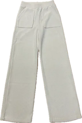 Ivory Wide-Leg Corduroy Pants