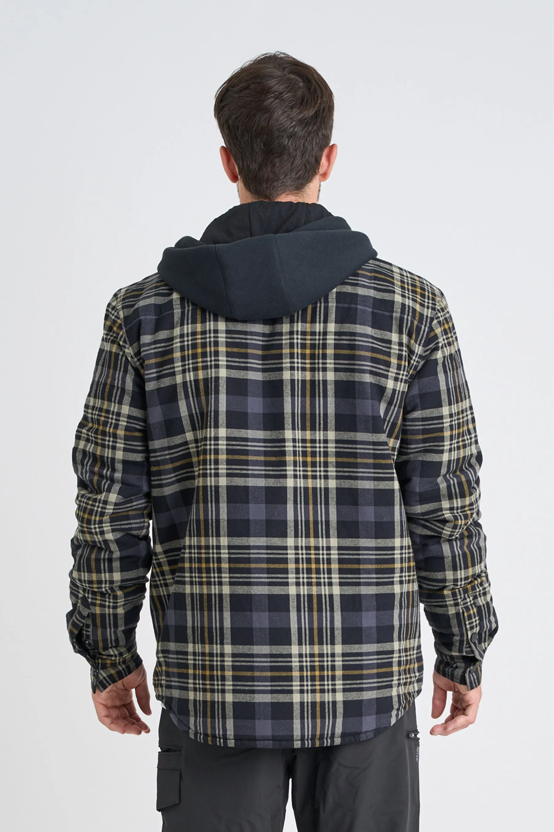 Jetpilot Quilted Mens Flannel Jacket - Grey