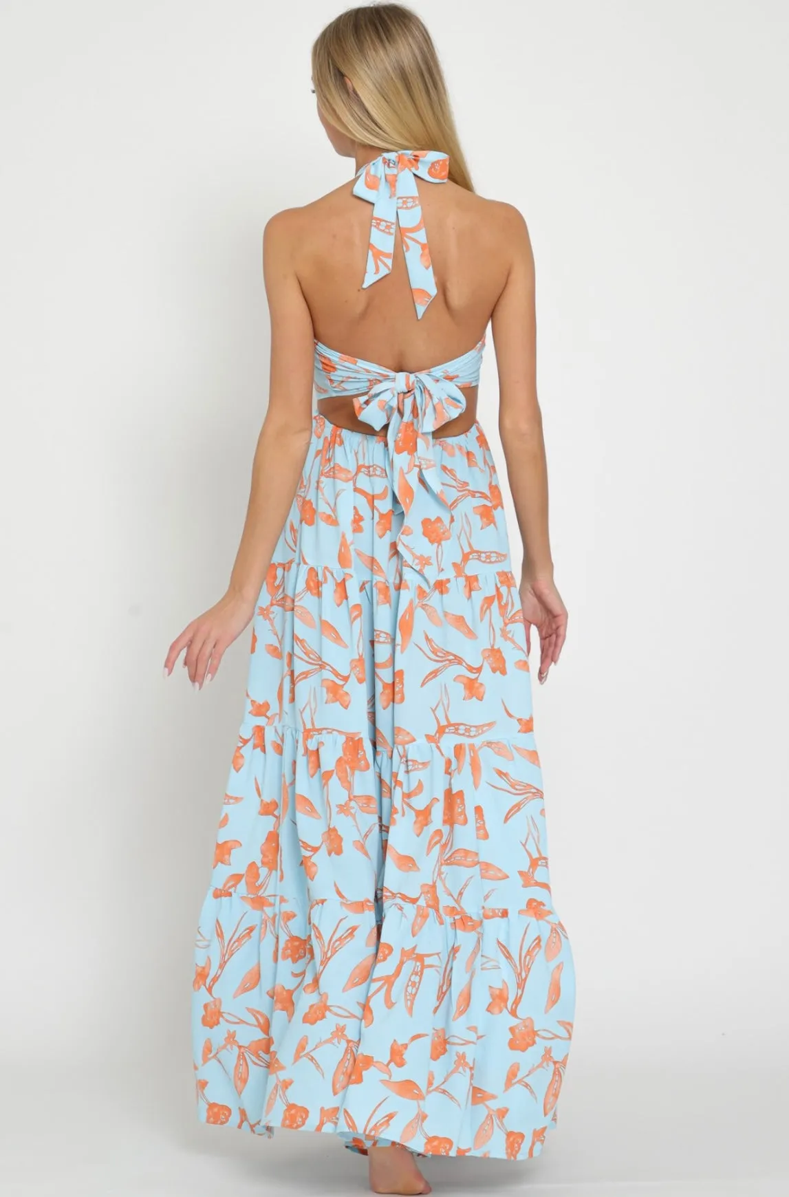 Jolie Halter Tied Maxi Dress