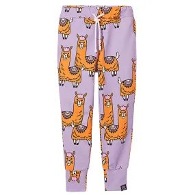 Kukukid Organic Cotton Pocket Pants - Violet Llama