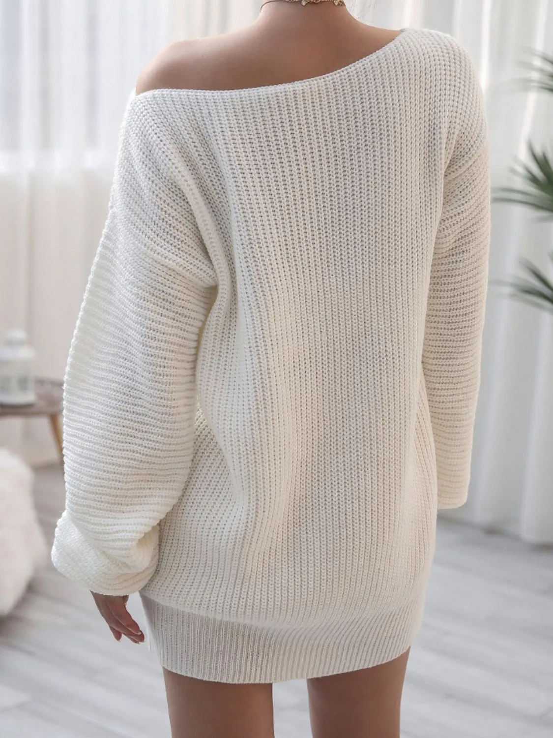 Ladies Elegant Long Sleeve Sweater Dress