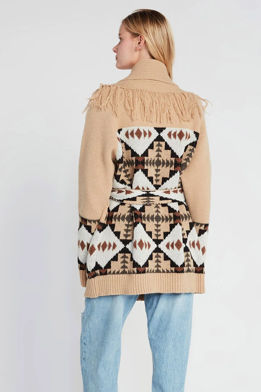 Look By M Aztec Fringe Shawl Cardigan MSF3180