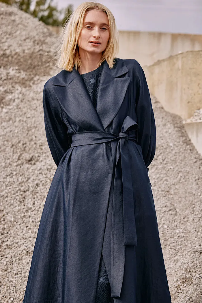 MA DAINTY OPERA TRENCH COAT - NAVY