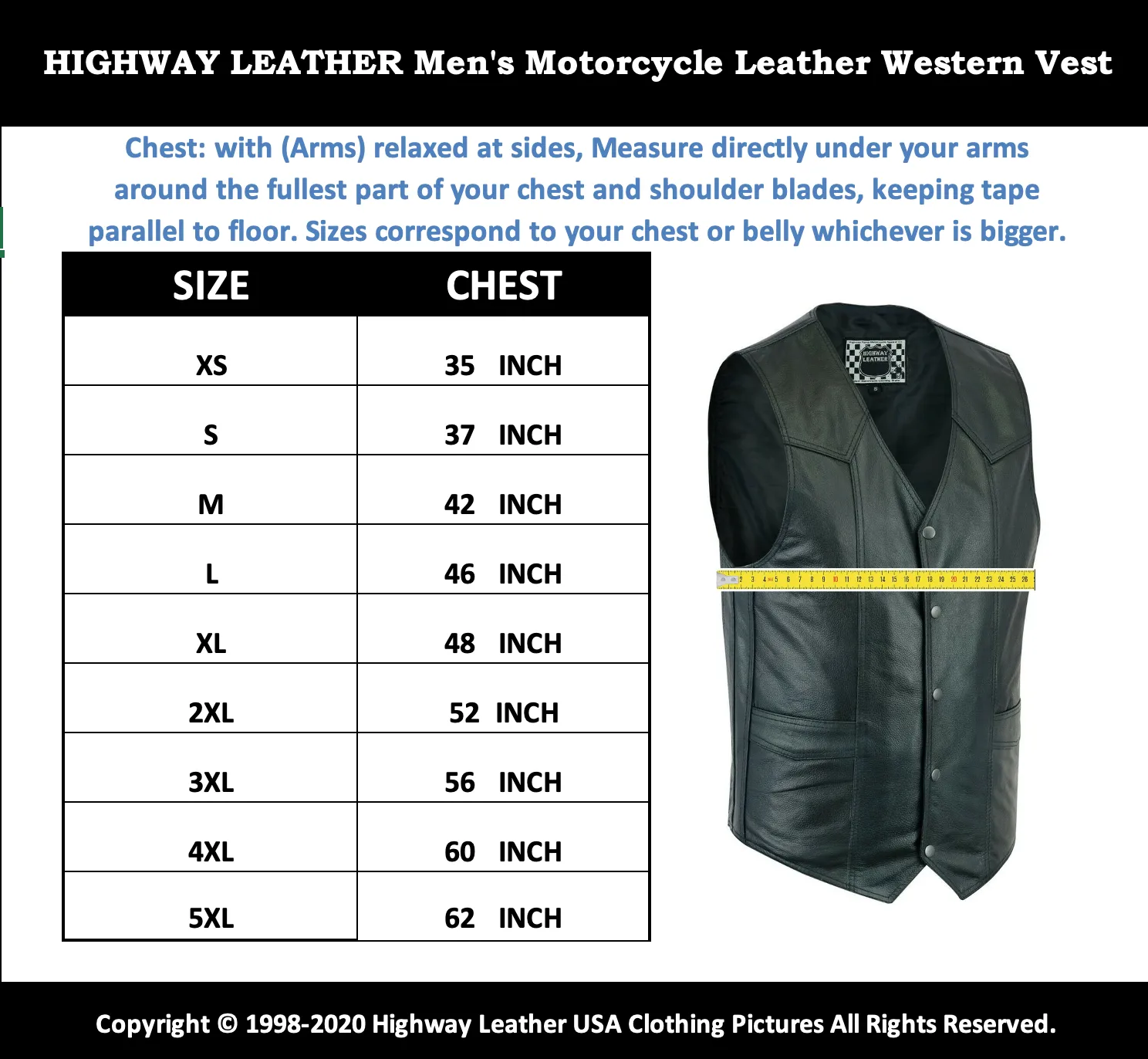 Men's Classic Snap Front with Ammo pockets Biker Leather Vest