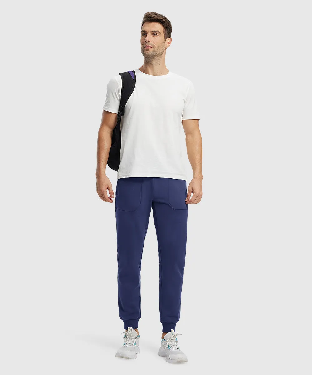 Men's Fleece Athletic Running Rib Knit Cuff Pants