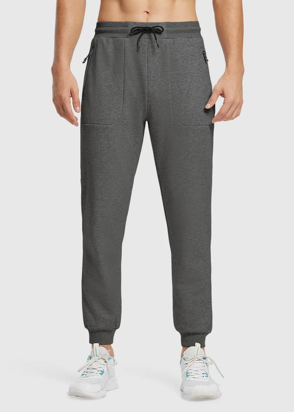 Men's Fleece Athletic Running Rib Knit Cuff Pants