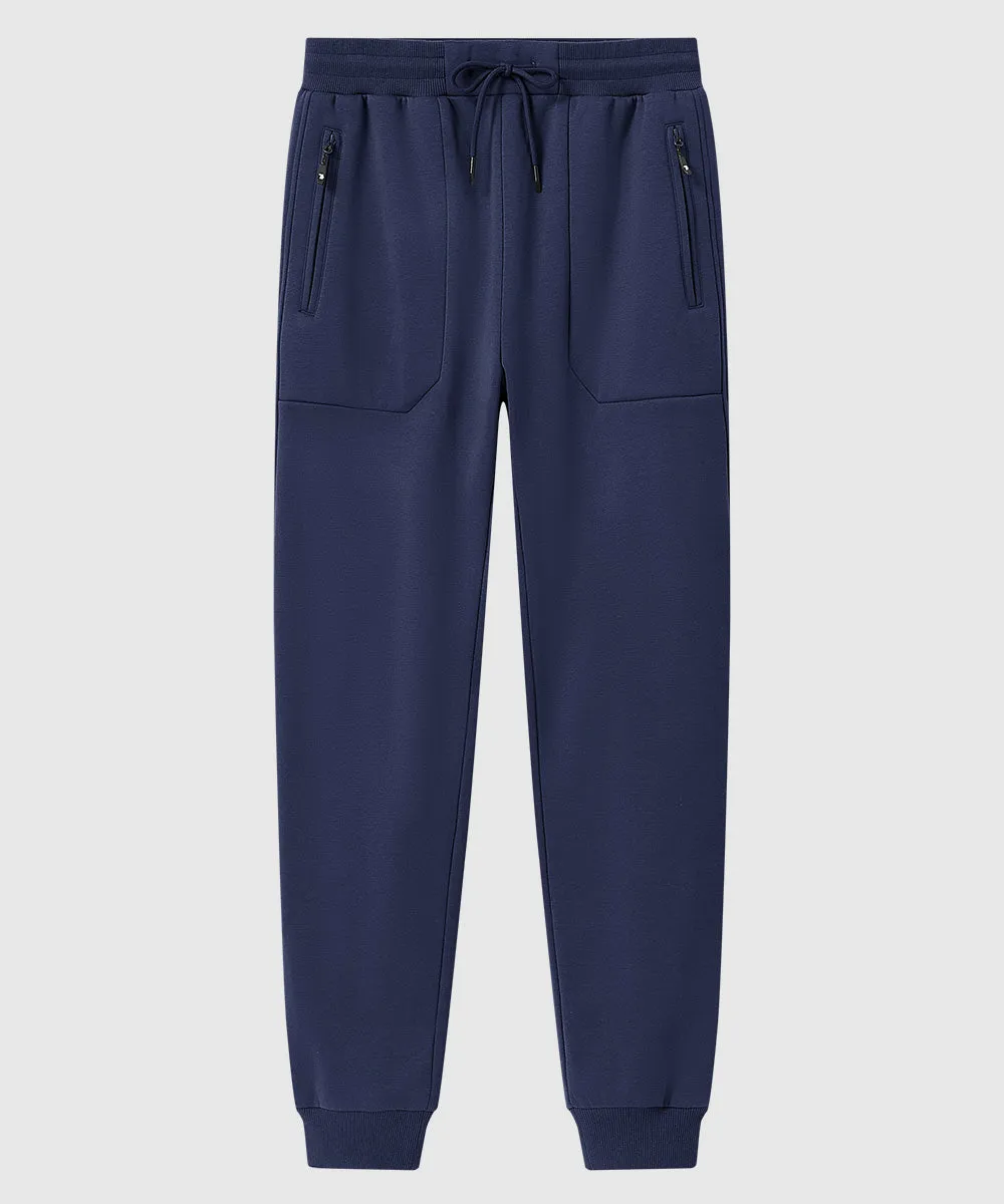 Men's Fleece Athletic Running Rib Knit Cuff Pants