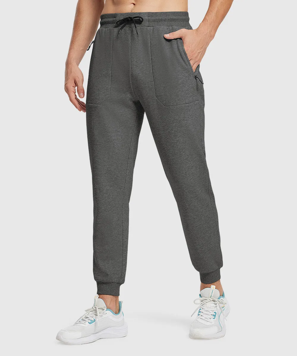 Men's Fleece Athletic Running Rib Knit Cuff Pants