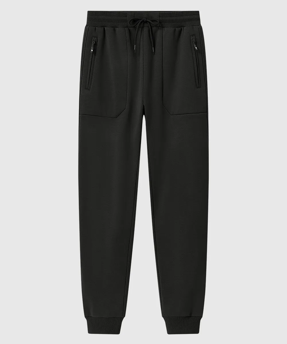 Men's Fleece Athletic Running Rib Knit Cuff Pants