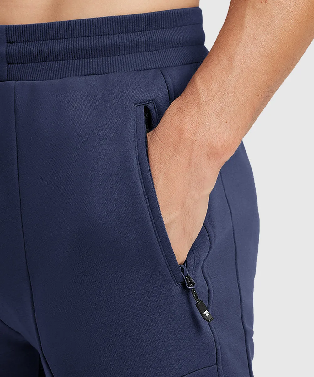 Men's Fleece Athletic Running Rib Knit Cuff Pants