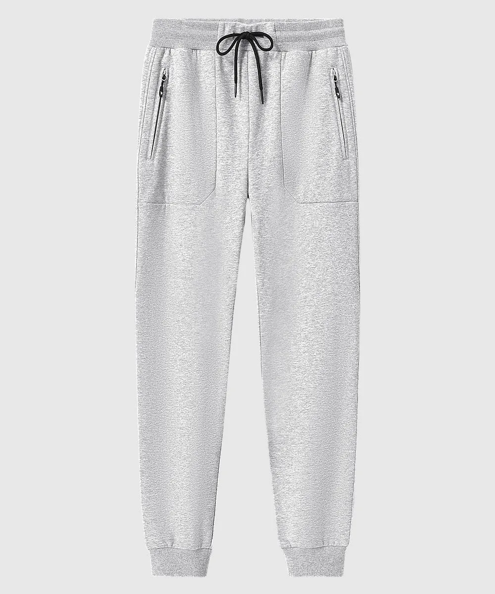 Men's Fleece Athletic Running Rib Knit Cuff Pants
