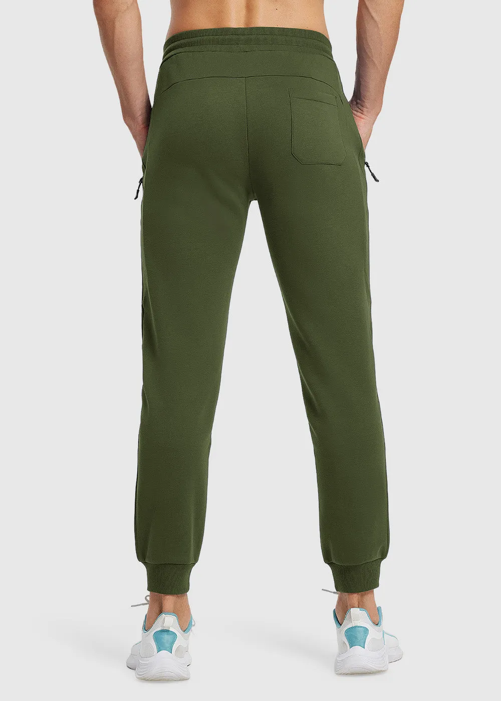 Men's Fleece Athletic Running Rib Knit Cuff Pants
