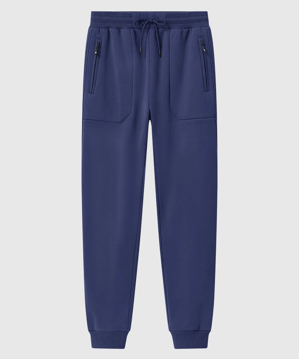 Men's Fleece Athletic Running Rib Knit Cuff Pants