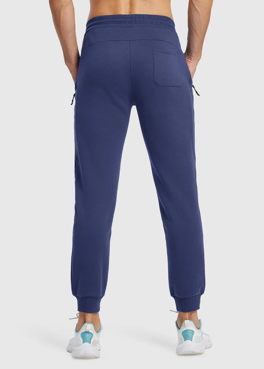 Men's Fleece Athletic Running Rib Knit Cuff Pants