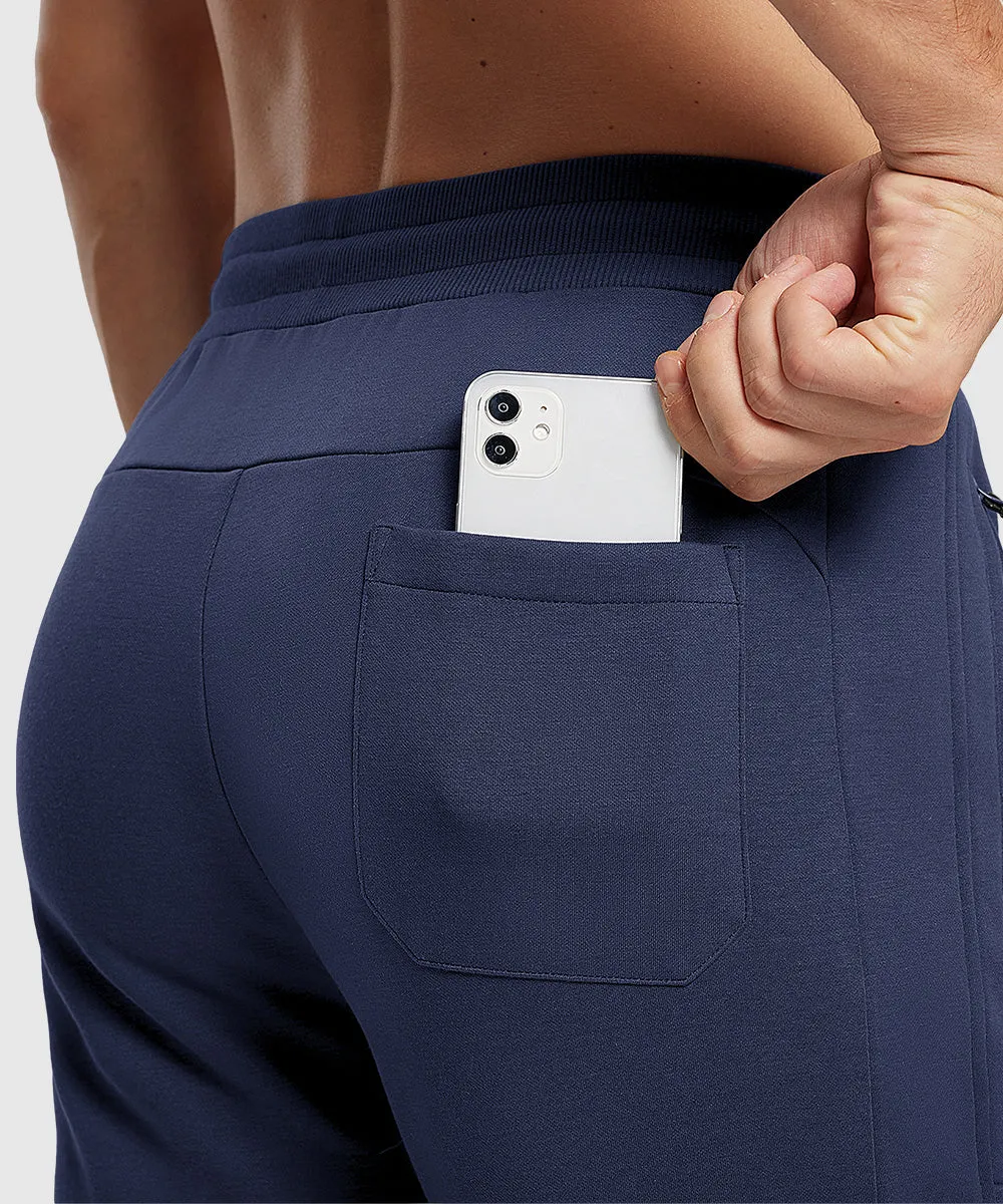 Men's Fleece Athletic Running Rib Knit Cuff Pants