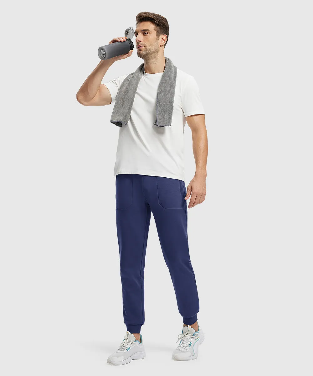 Men's Fleece Athletic Running Rib Knit Cuff Pants