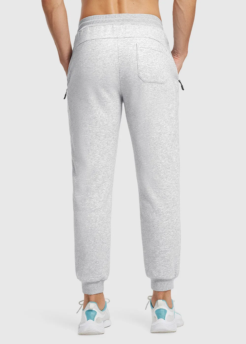 Men's Fleece Athletic Running Rib Knit Cuff Pants