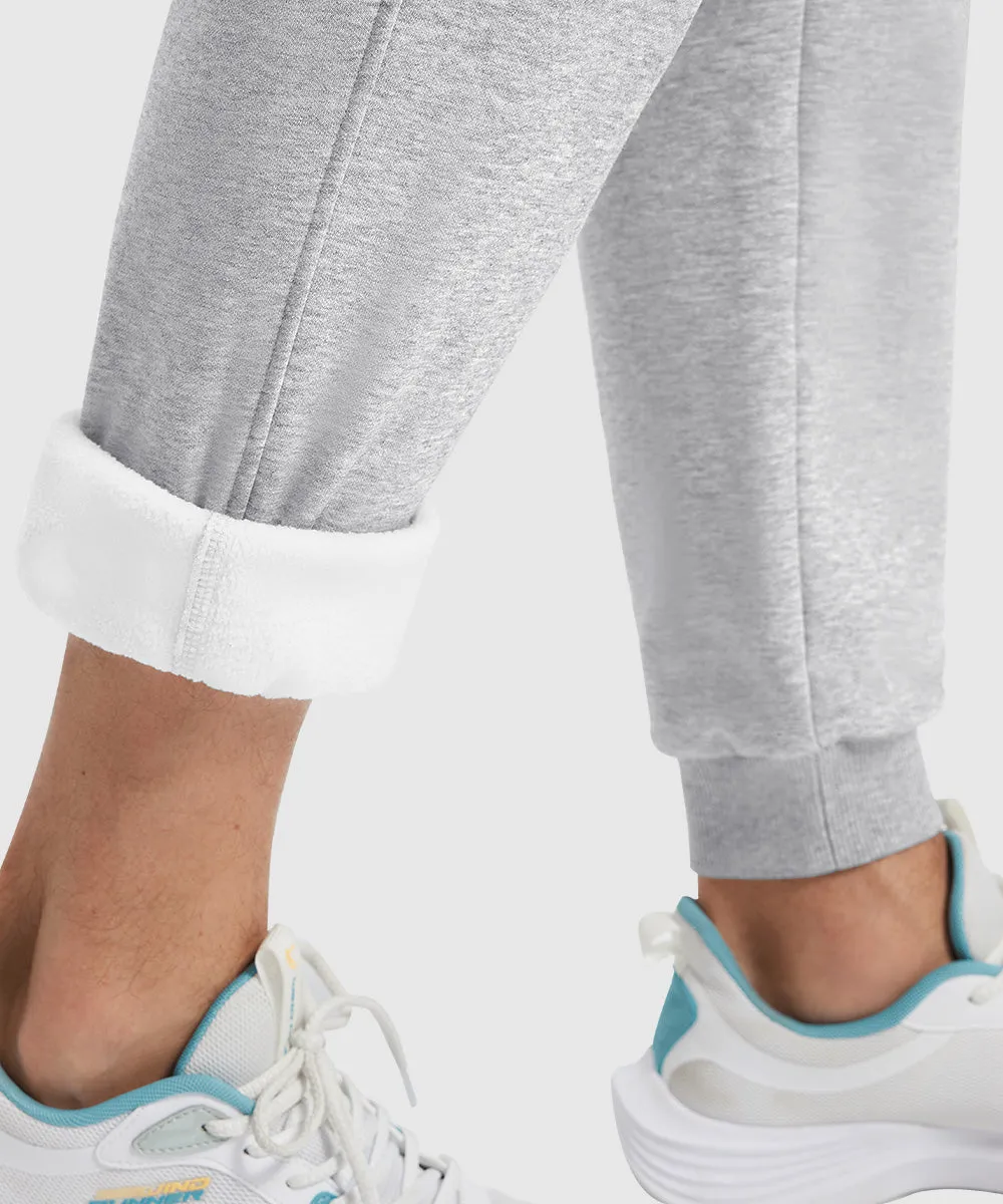 Men's Fleece Athletic Running Rib Knit Cuff Pants