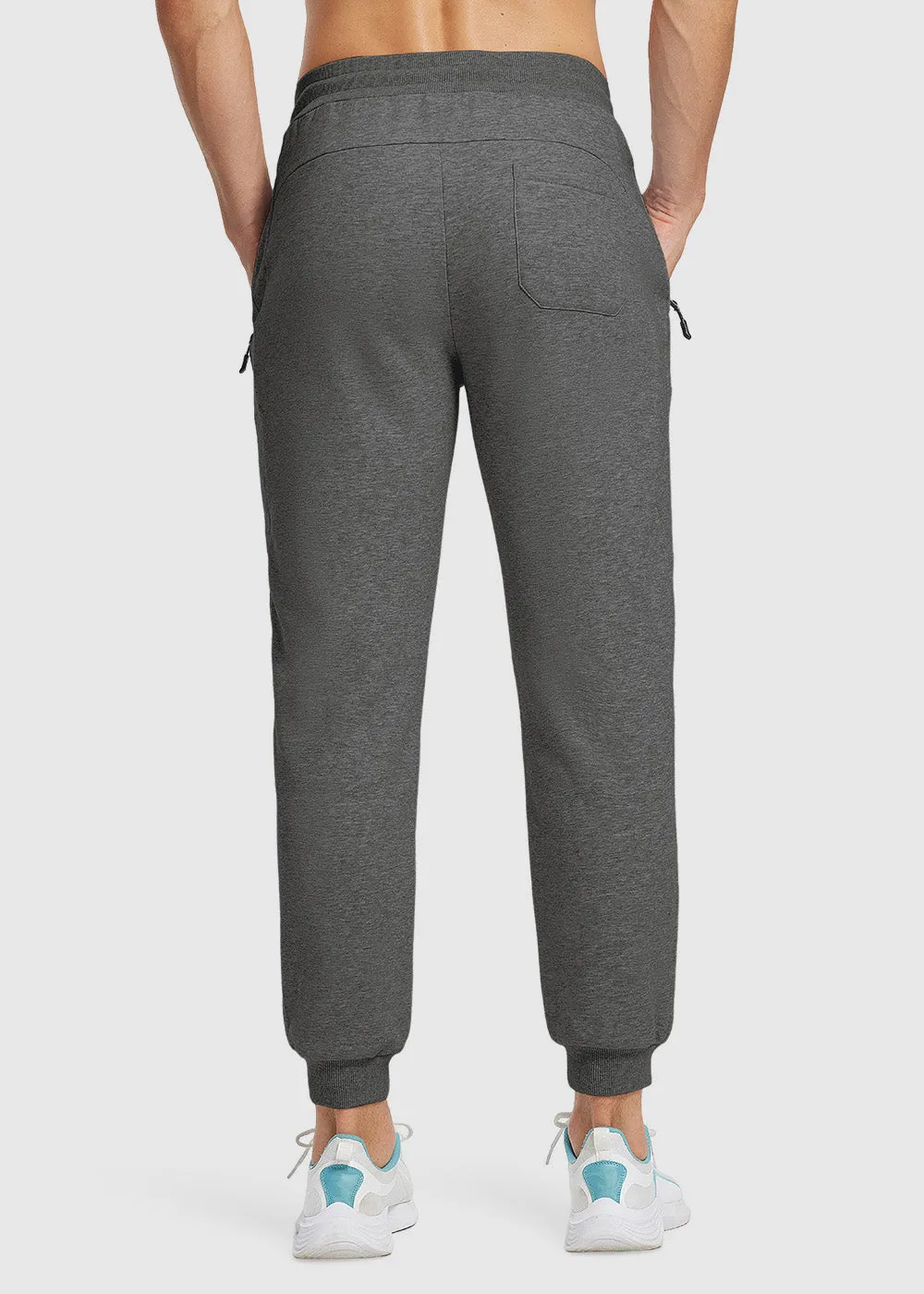 Men's Fleece Athletic Running Rib Knit Cuff Pants