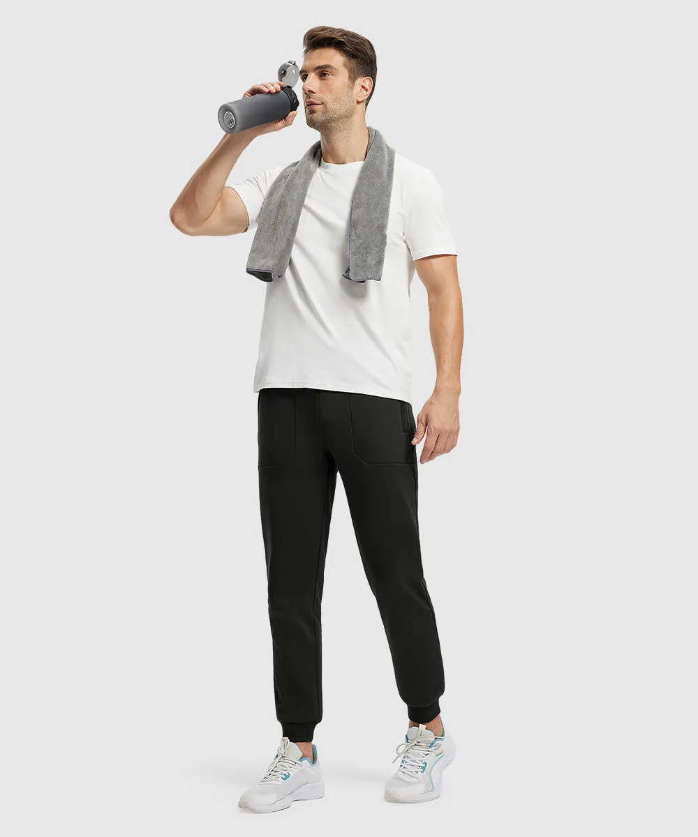 Men's Fleece Athletic Running Rib Knit Cuff Pants