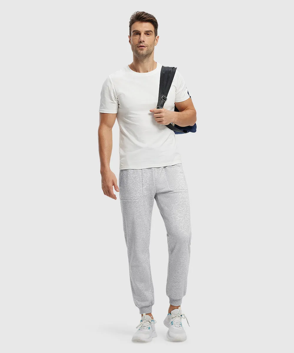 Men's Fleece Athletic Running Rib Knit Cuff Pants