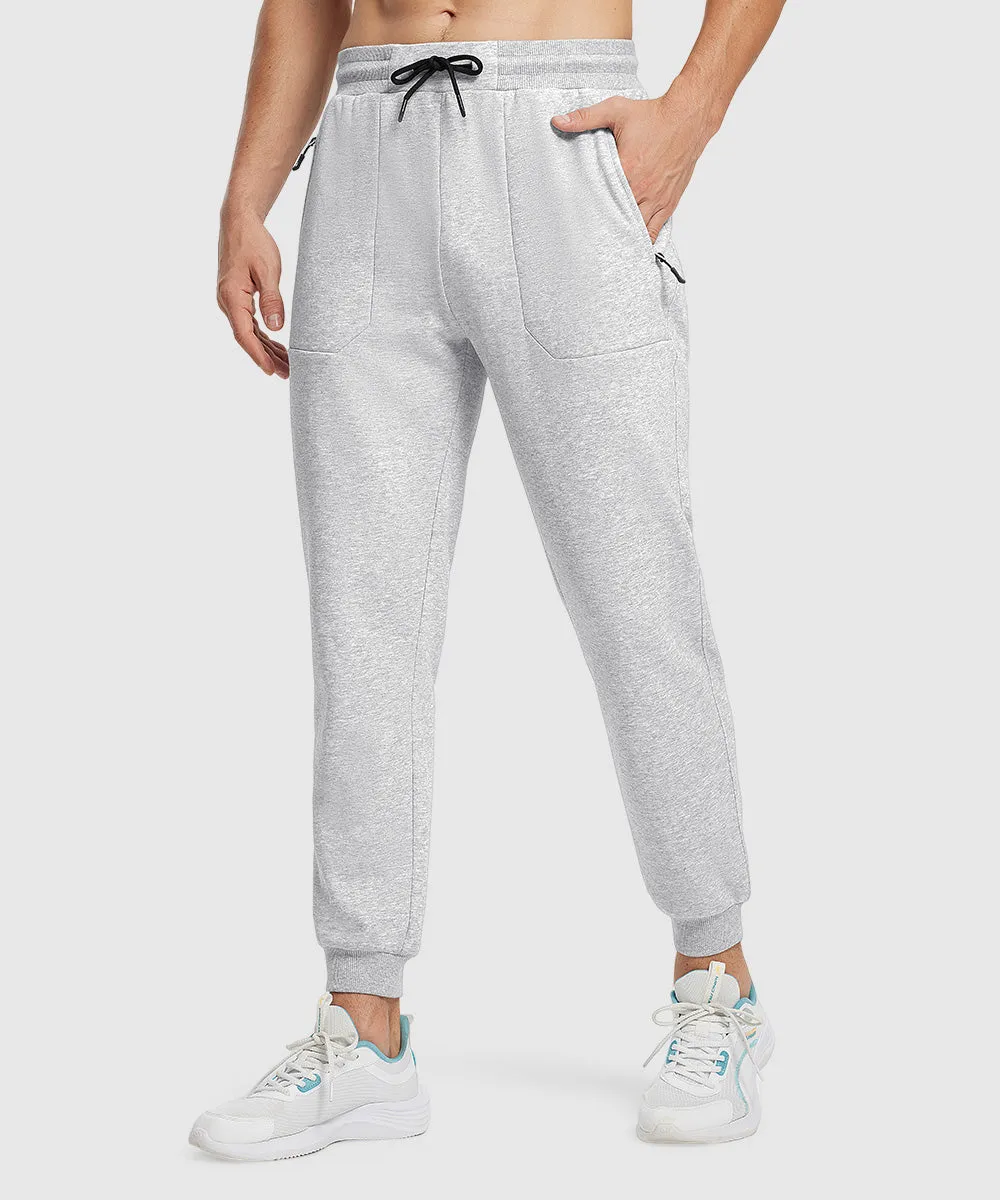 Men's Fleece Athletic Running Rib Knit Cuff Pants