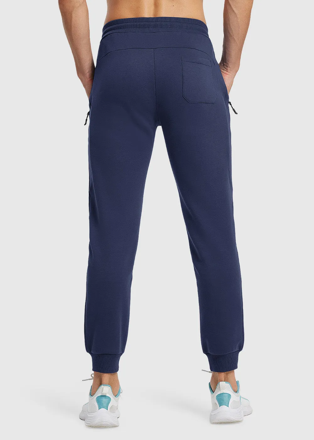 Men's Fleece Athletic Running Rib Knit Cuff Pants
