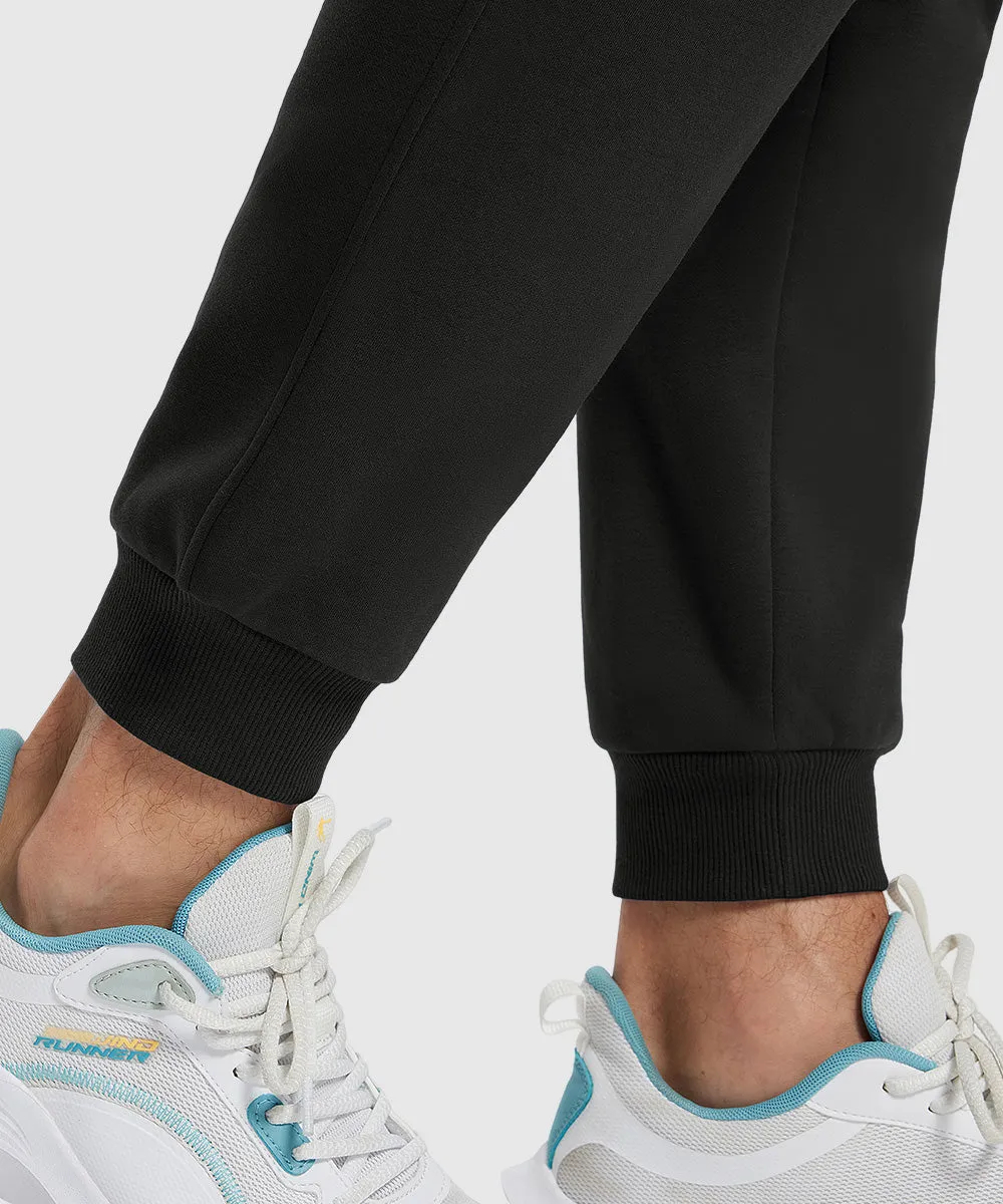 Men's Fleece Athletic Running Rib Knit Cuff Pants