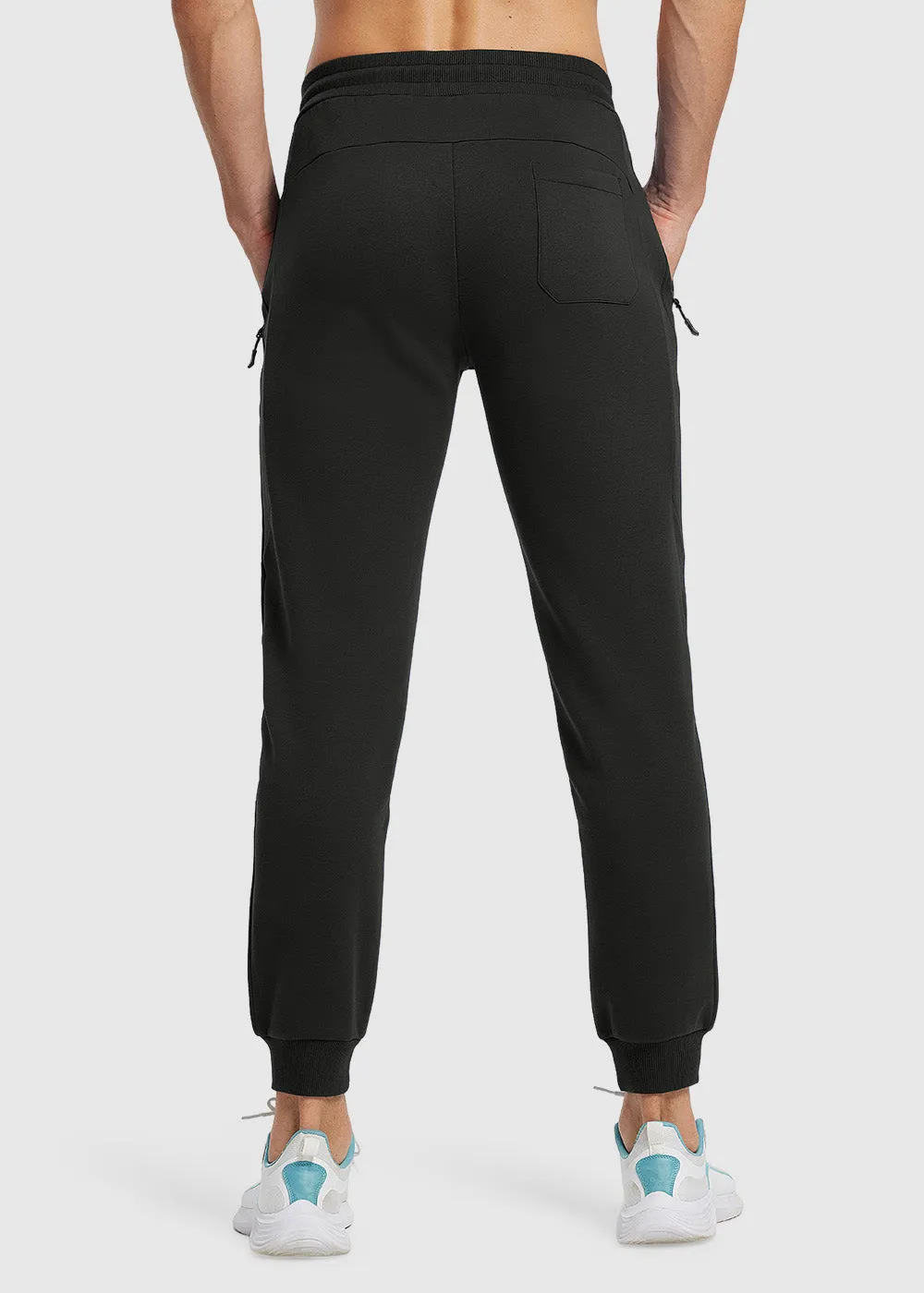 Men's Fleece Athletic Running Rib Knit Cuff Pants