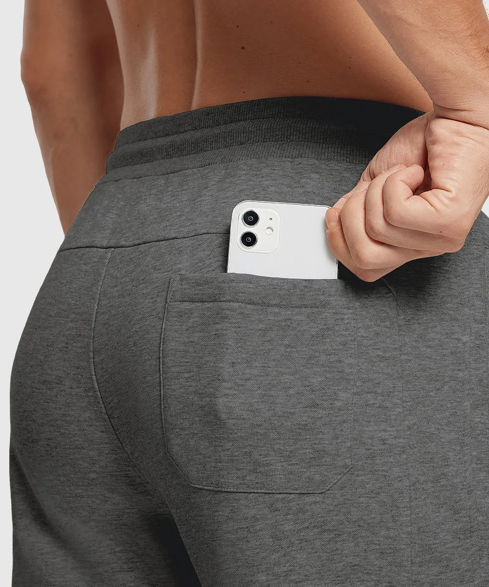 Men's Fleece Athletic Running Rib Knit Cuff Pants