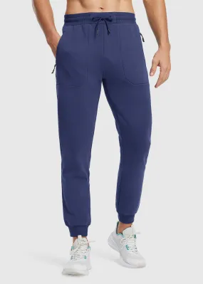 Men's Fleece Athletic Running Rib Knit Cuff Pants