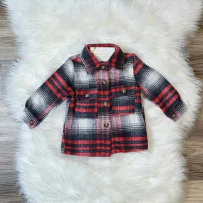 Mom & Me Red Plaid Shacket-Kids