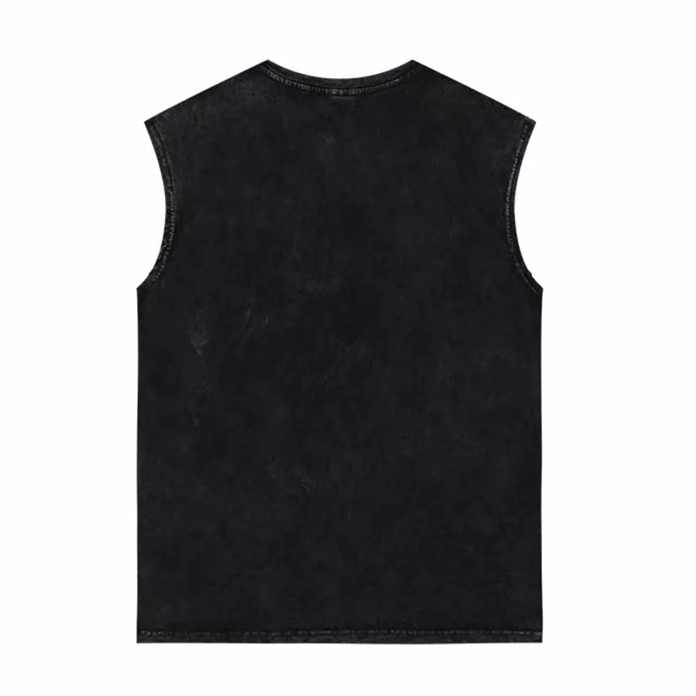 Mystical Cat On The Flower Moon Vintage Washed Vest Top