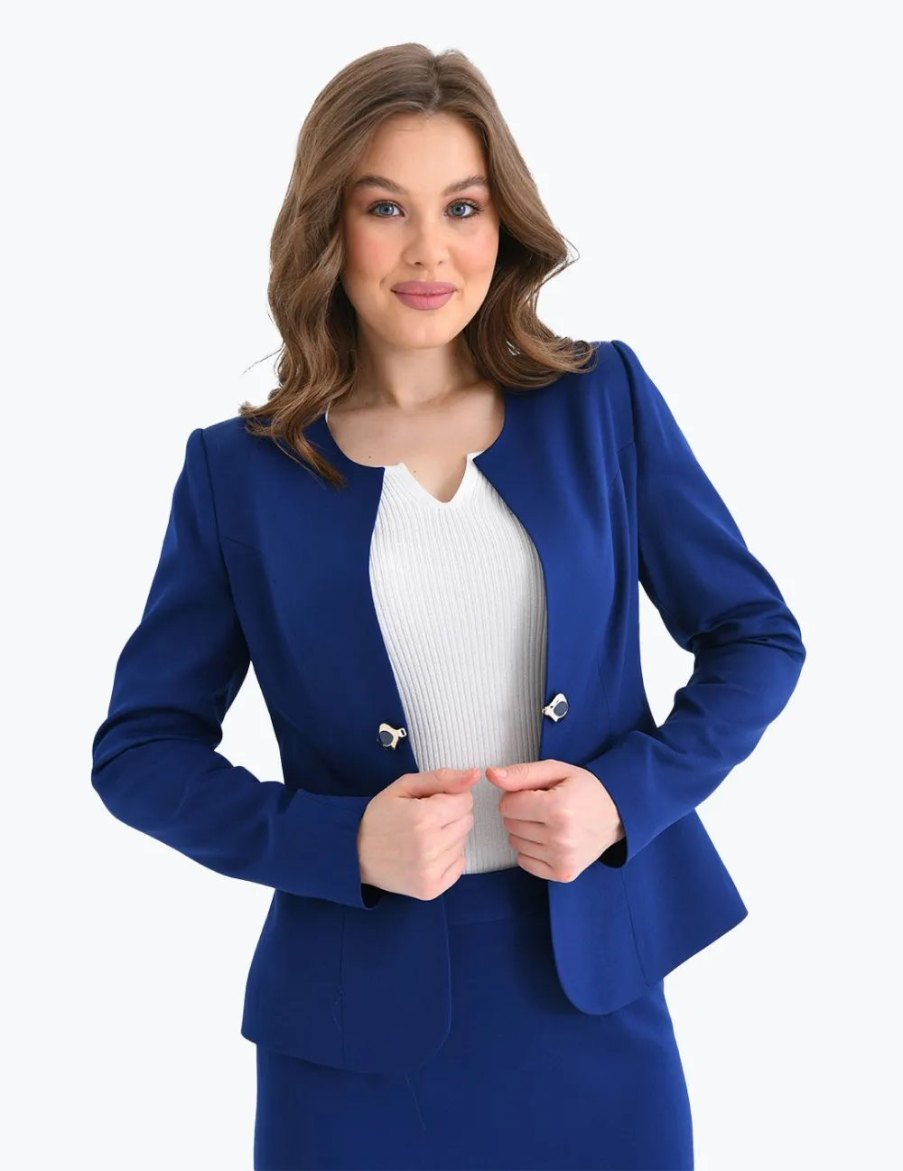 NDL Women Navy Blue Women's Suit with Pencil Skirt - Lakeville