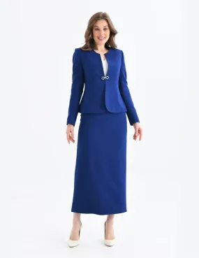 NDL Women Navy Blue Women's Suit with Pencil Skirt - Lakeville
