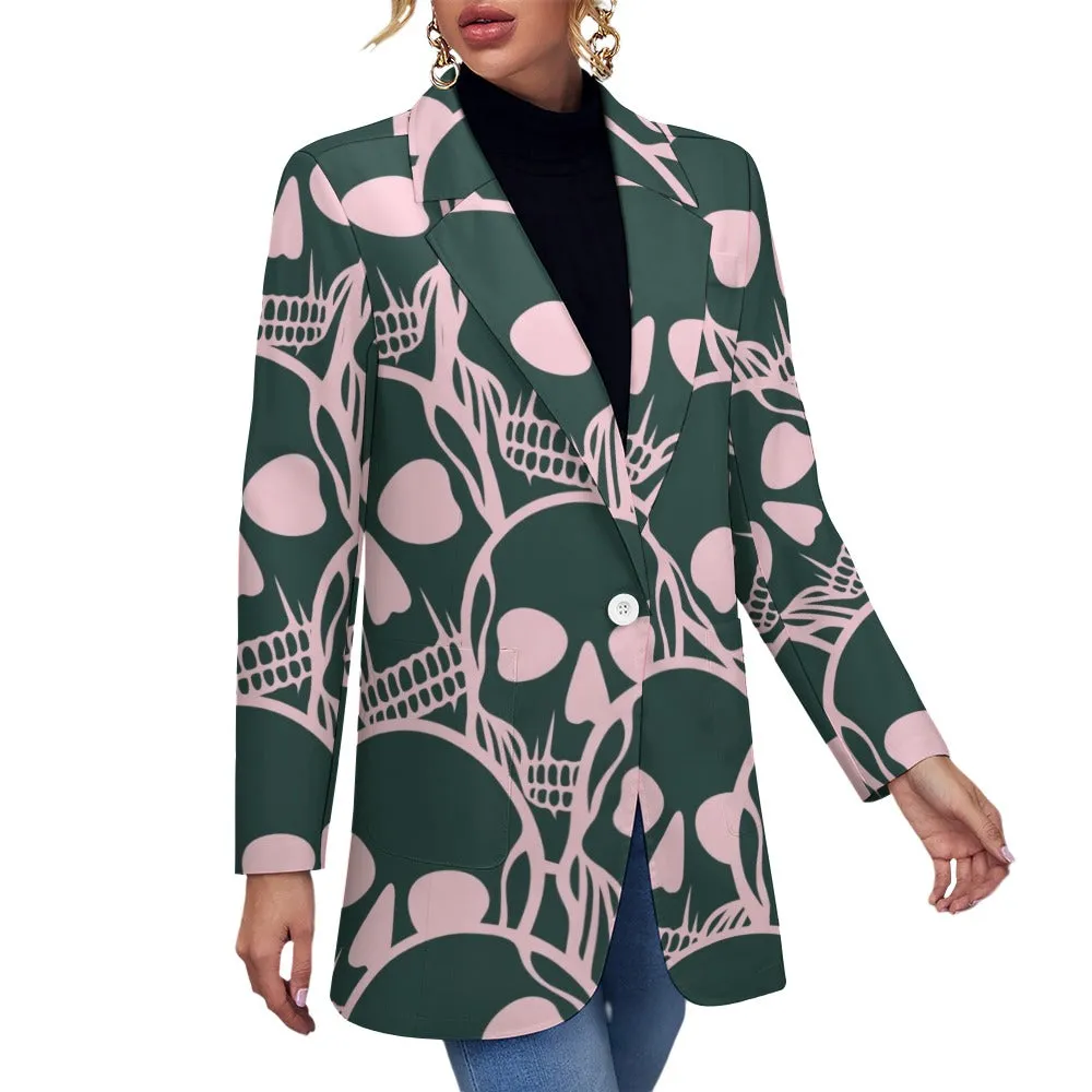 Pink Skulls Casual Suit Jacket