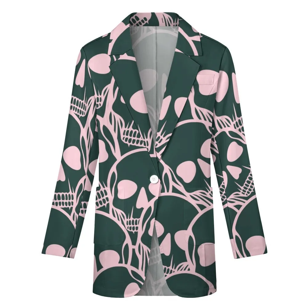 Pink Skulls Casual Suit Jacket