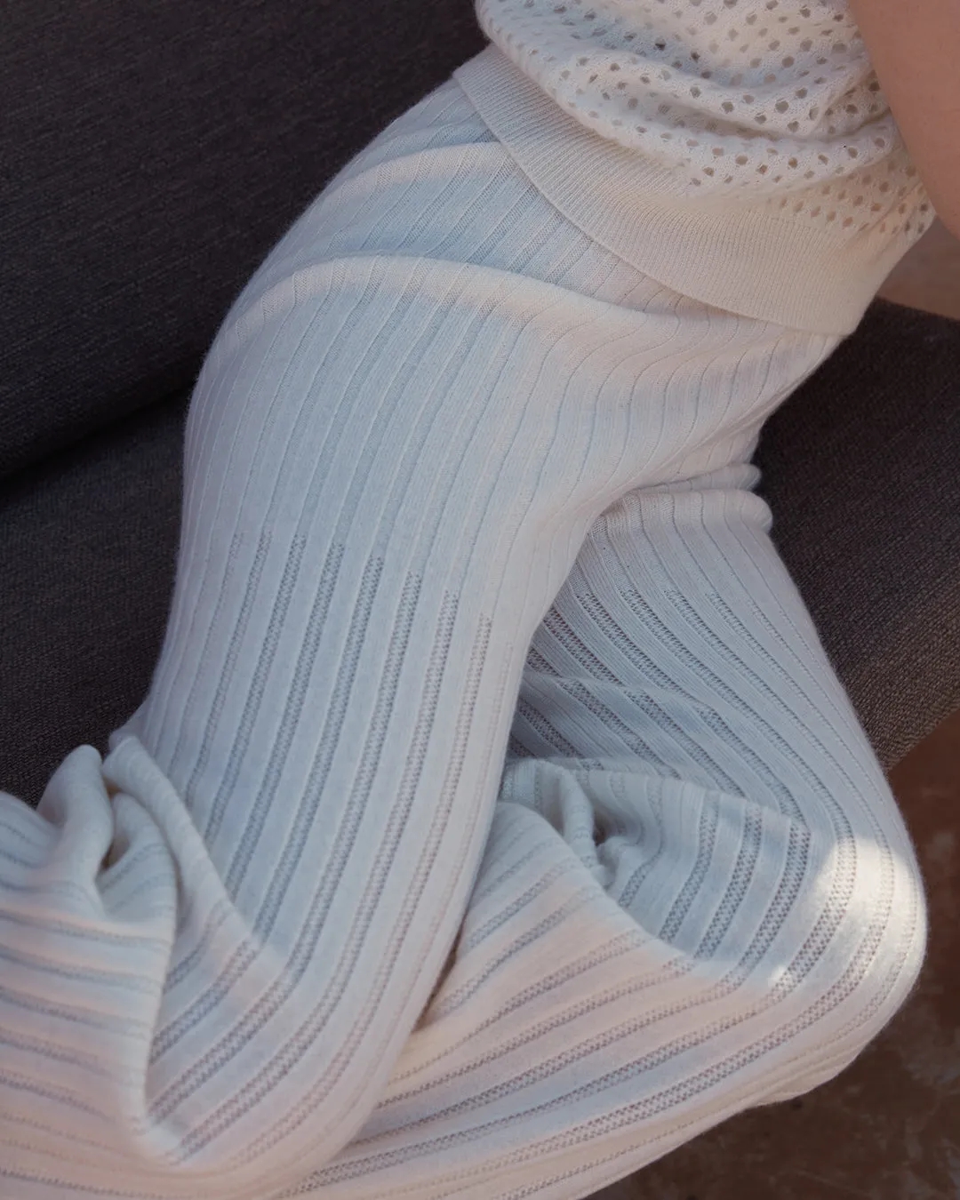 Pointelle Rib-knit Pants