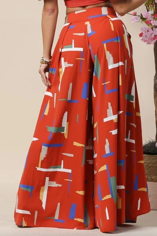 Print Wide Leg Palazzo Pant (Pick Style)