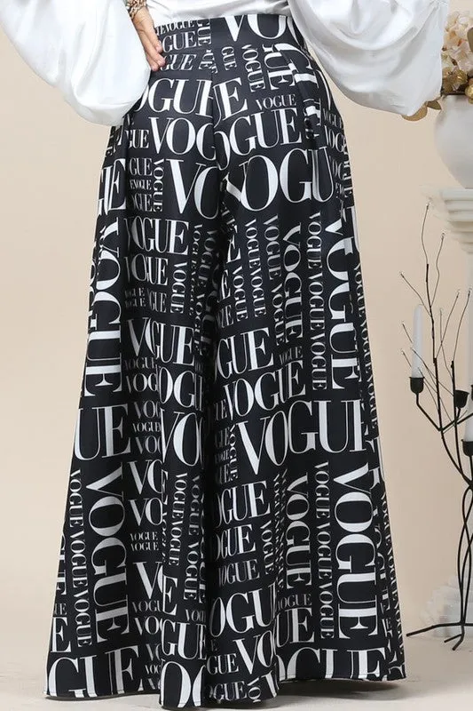 Print Wide Leg Palazzo Pant (Pick Style)