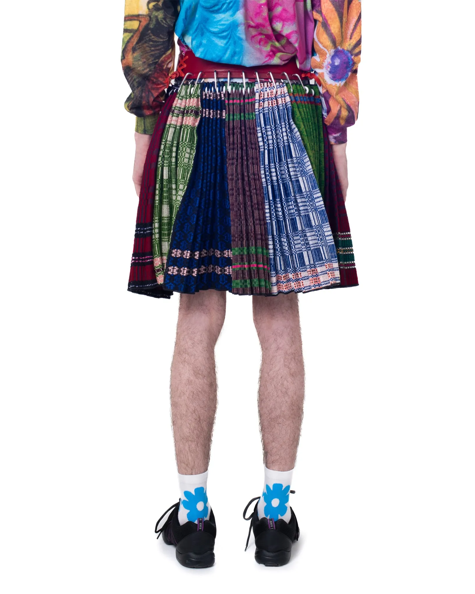 Red Belt Folkloric Midi Skirt
